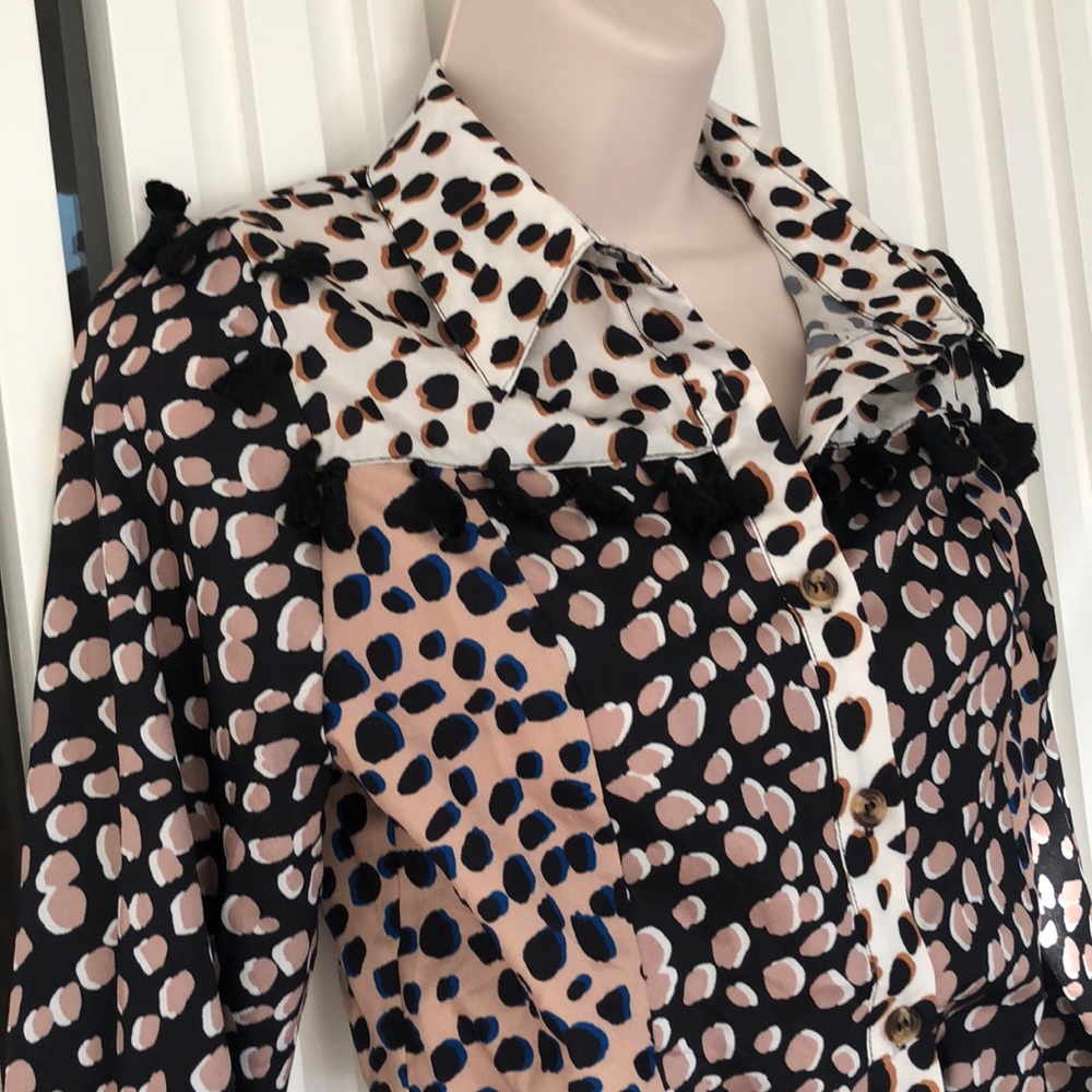 Never Fully Dressed Black Fringed Blouse - Picture 2 of 7